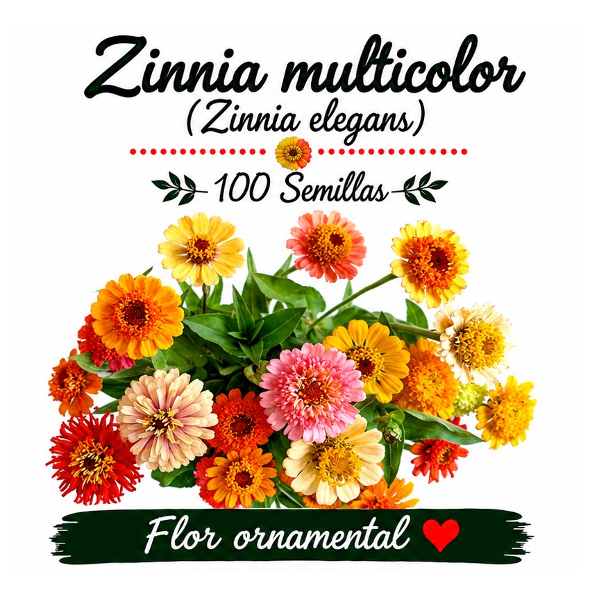 Zinnia elegans - Cinia - 100 semillas